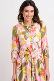 Tropical Palm Shirt Dress