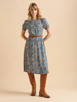 Navy Secret Garden Midi Dress