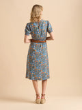 Navy Secret Garden Midi Dress