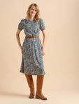 Navy Secret Garden Midi Dress