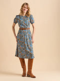 Navy Secret Garden Midi Dress