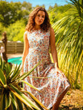 Cream Secret Garden Midi Dress