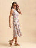 Cream Secret Garden Midi Dress