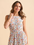 Cream Secret Garden Midi Dress