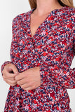 BRAKEBURN MIXED BERRY FLORAL WRAP DRESS