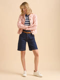 Frill Neck Denim Jacket - Pink