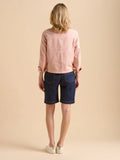 Frill Neck Denim Jacket - Pink
