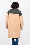 Teddy Longline Borg Jacket - Cream/Olive