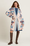 Geo Belted Knitted Cardigan
