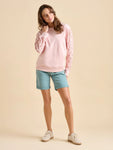 Broderie Crew Neck Sweat - Pink