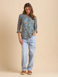 Navy Secret Garden Blouse