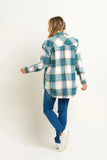 Shamrock Teal and Cream Flannel Shacket