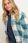 Shamrock Teal and Cream Flannel Shacket