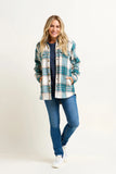 Shamrock Teal and Cream Flannel Shacket