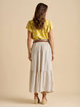 Stripe Paper Bag Waist Skirt