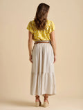 Stripe Paper Bag Waist Skirt