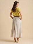 Stripe Paper Bag Waist Skirt