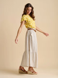 Stripe Paper Bag Waist Skirt