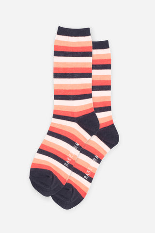 BRAKEBURN WOMEN'S SOCK - WINTER BERRY STRIPE