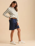 Wide Leg Denim Shorts
