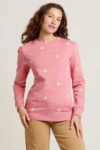 Floral Embroidered Crew Neck Sweat