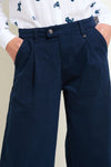 Navy Double Pleat Front Trousers