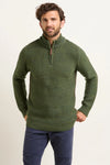 Khaki Quarter Zip Knit Jumper