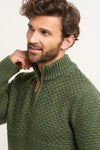 Khaki Quarter Zip Knit Jumper