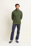 Khaki Quarter Zip Knit Jumper