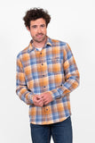 BRAKEBURN CHECKED SHIRT - BLUE/ORANGE