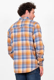 BRAKEBURN CHECKED SHIRT - BLUE/ORANGE