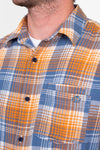 BRAKEBURN CHECKED SHIRT - BLUE/ORANGE