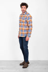 BRAKEBURN CHECKED SHIRT - BLUE/ORANGE