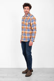 BRAKEBURN CHECKED SHIRT - BLUE/ORANGE