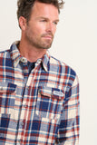 Navy Blanket Check Overshirt