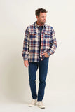 Navy Blanket Check Overshirt