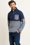 Blue Pique Quarter Zip Sweater