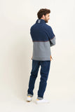 Blue Pique Quarter Zip Sweater