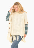 Cream Cable Knit Poncho