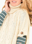 Cream Cable Knit Poncho