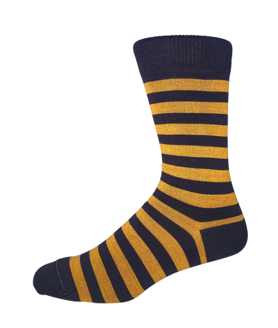 Bright Stripe Merino Socks - Mustard