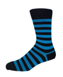 Bright Stripe Merino Socks - Turquoise