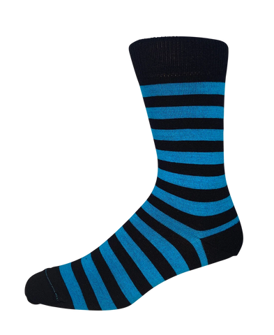 Bright Stripe Merino Socks - Turquoise