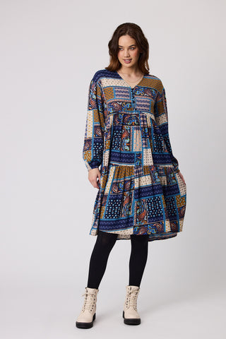 Armina Print Dress - Blue