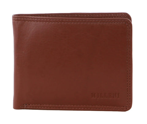 Milleni Tan Men's Flat Leather Wallet