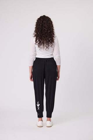 Classified Signature Print Fresco Pant - Black