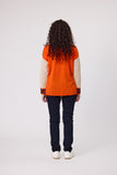 Classified Merino Blend Colour Block Jumper - Blue/Orange/Natural