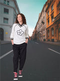 Classified Daisy V Neck Sweatshirt - White