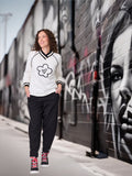 Classified Daisy V Neck Sweatshirt - White