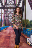 Classified Toulon 3/4 Sleeve Floral Blouse - Black